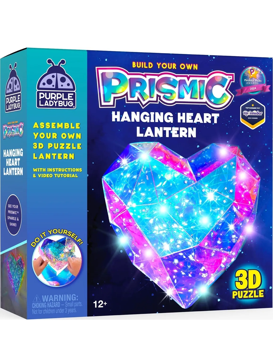 Purple Ladybug Prismic Hanging Heart Lantern 3D Puzzle thumbnail
