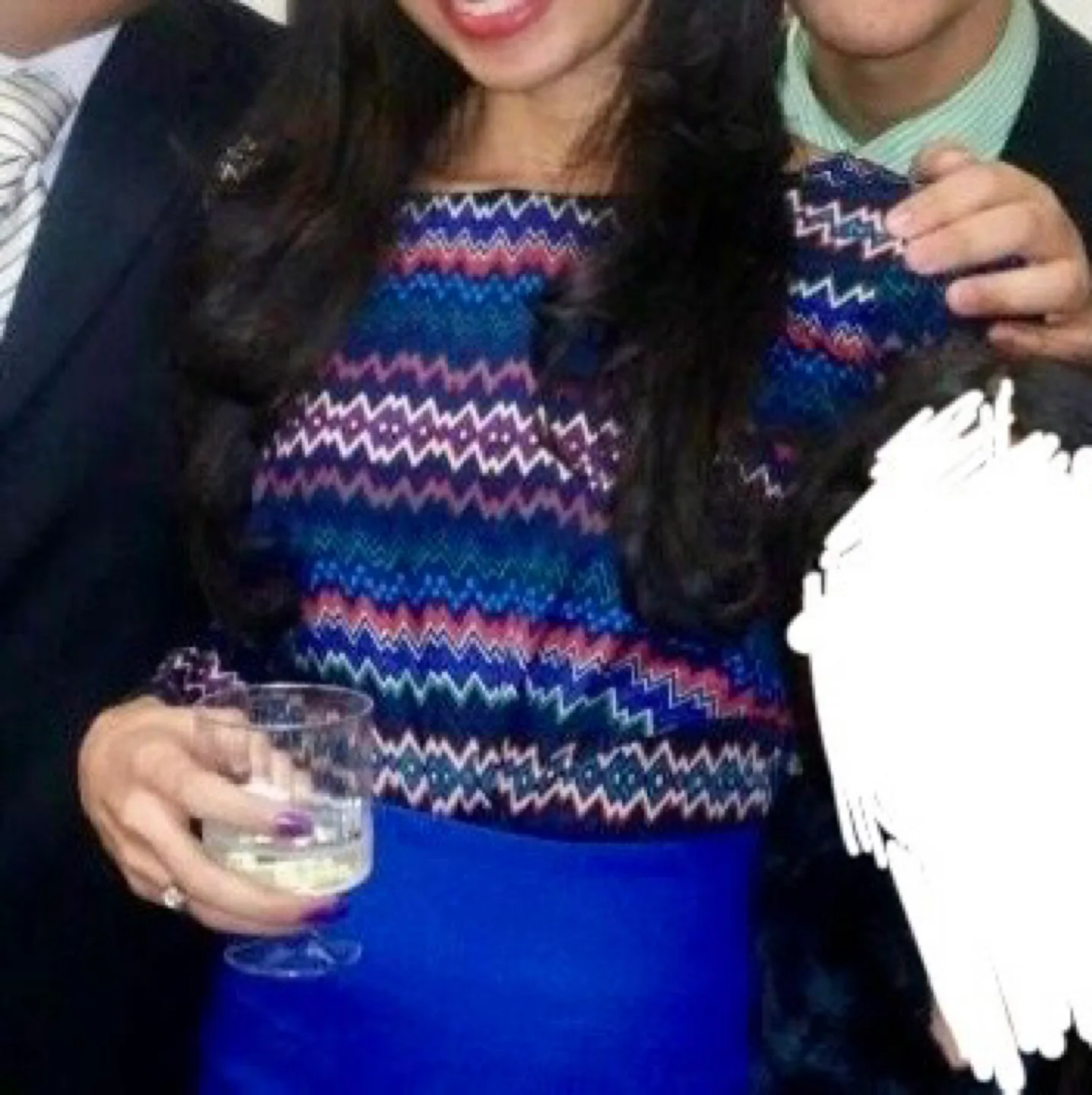 Women's Long Sleeve Blouse with Geometric Pattern