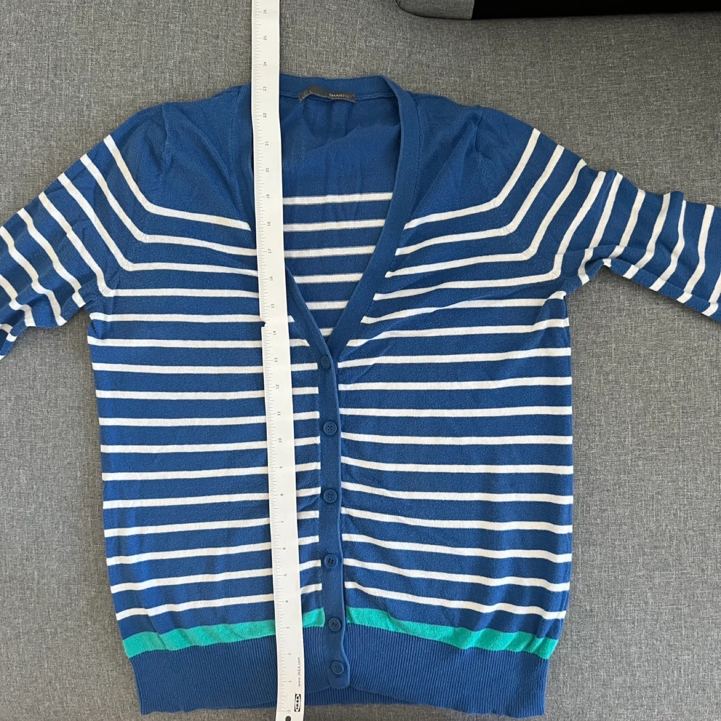 Smart Set Blue and White Striped Cardigan image indicator(6)