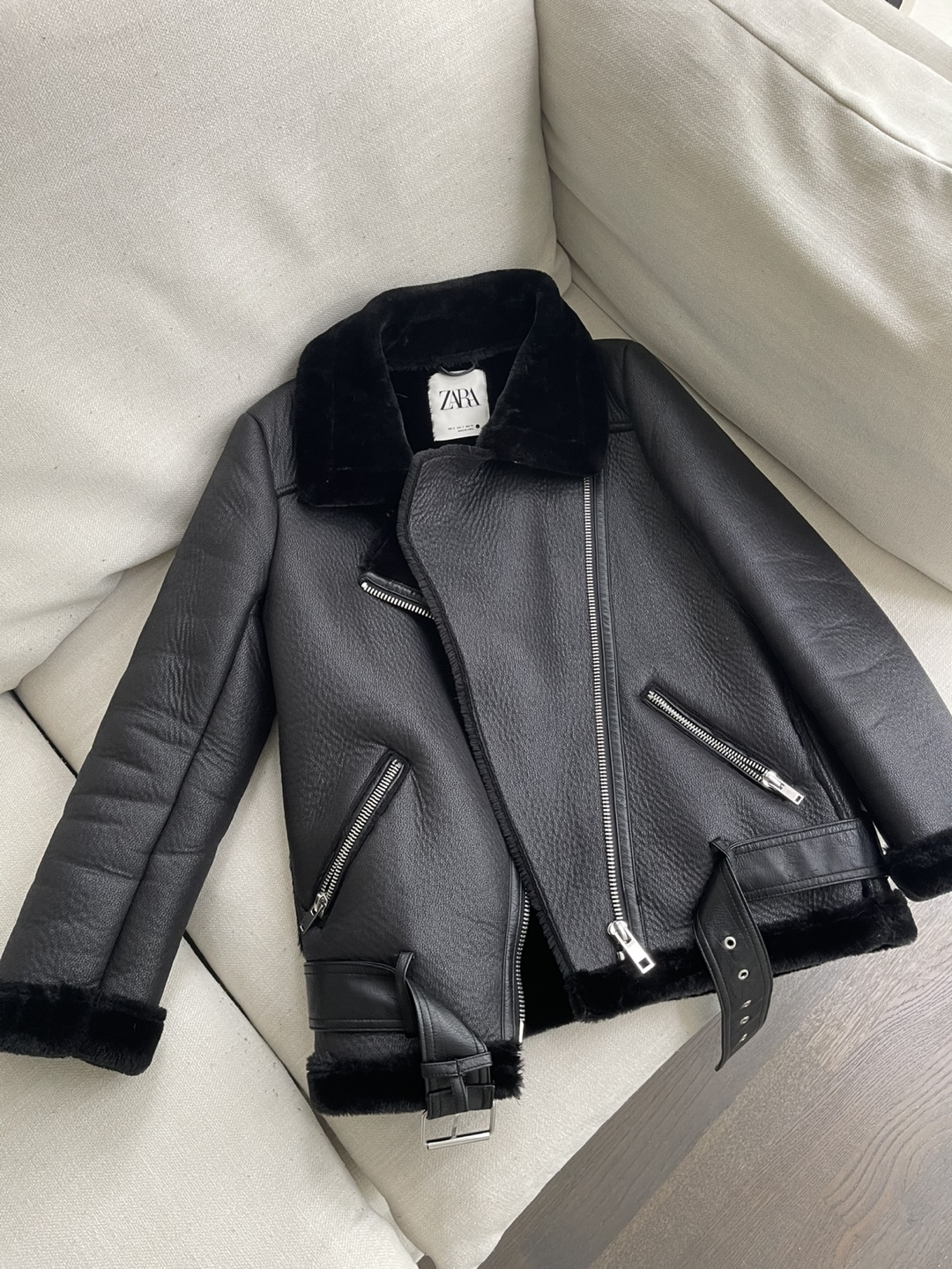 Zara Black Faux Leather Jacket