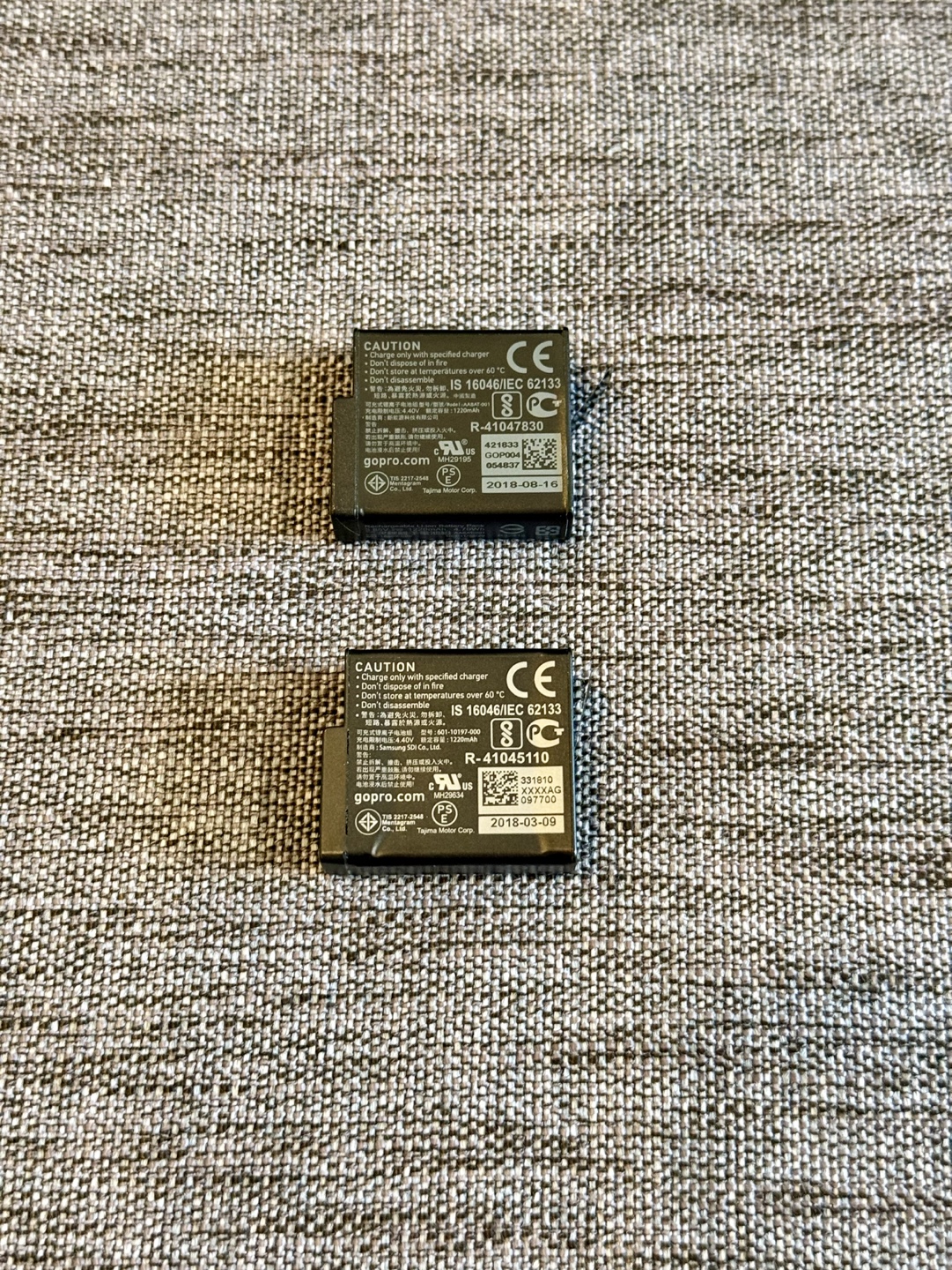 2 GoPro Hero 7 Batteries