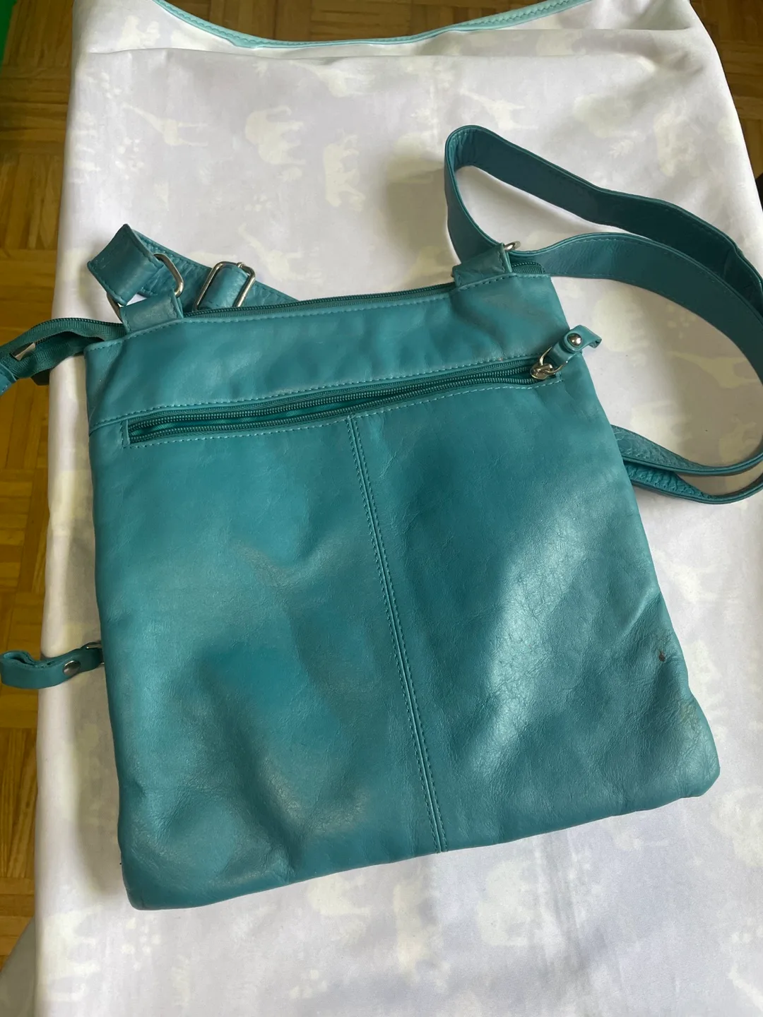 Teal Leather Crossbody Bag image indicator(2)