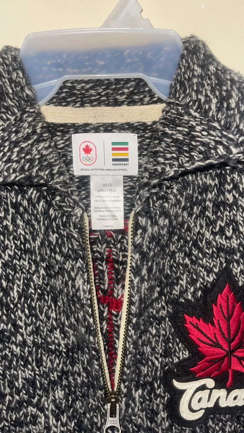 Hudson Bay Canada Olympic Team Girls' Zip-Up Sweater image indicator(4)