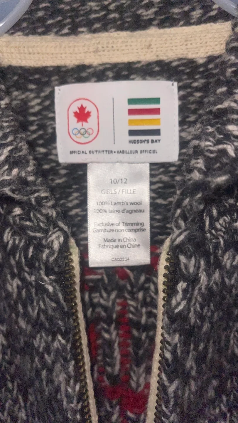 Hudson Bay Canada Olympic Team Girls' Zip-Up Sweater image indicator(5)