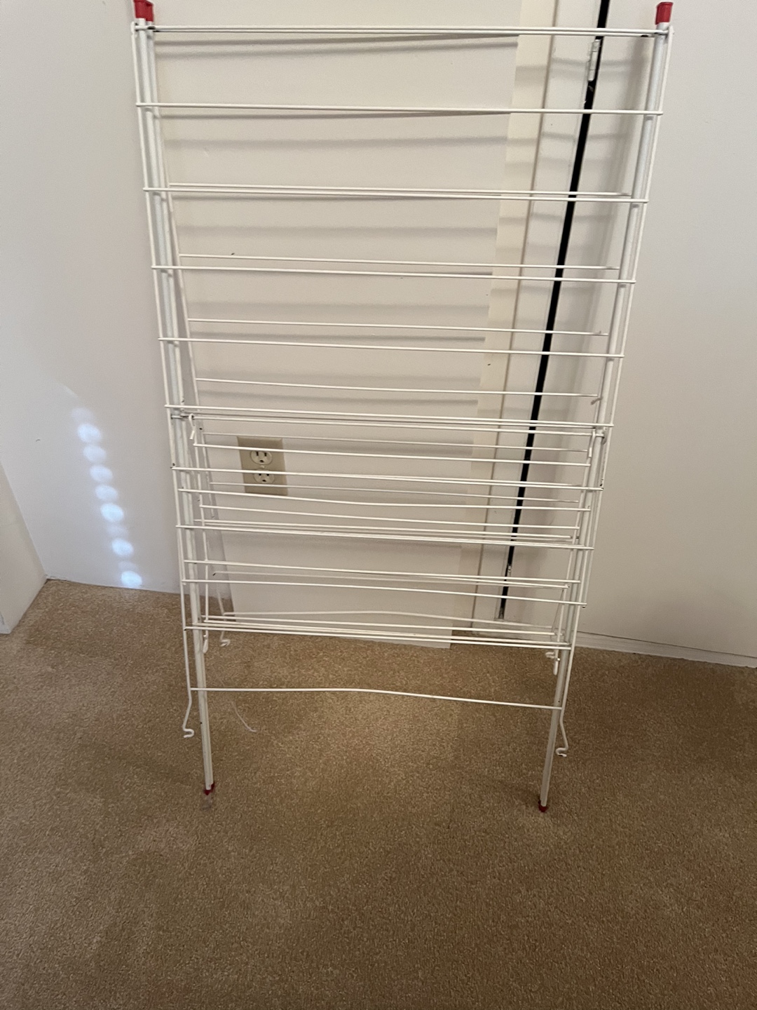 White Metal Folding Clothes Drying Rack