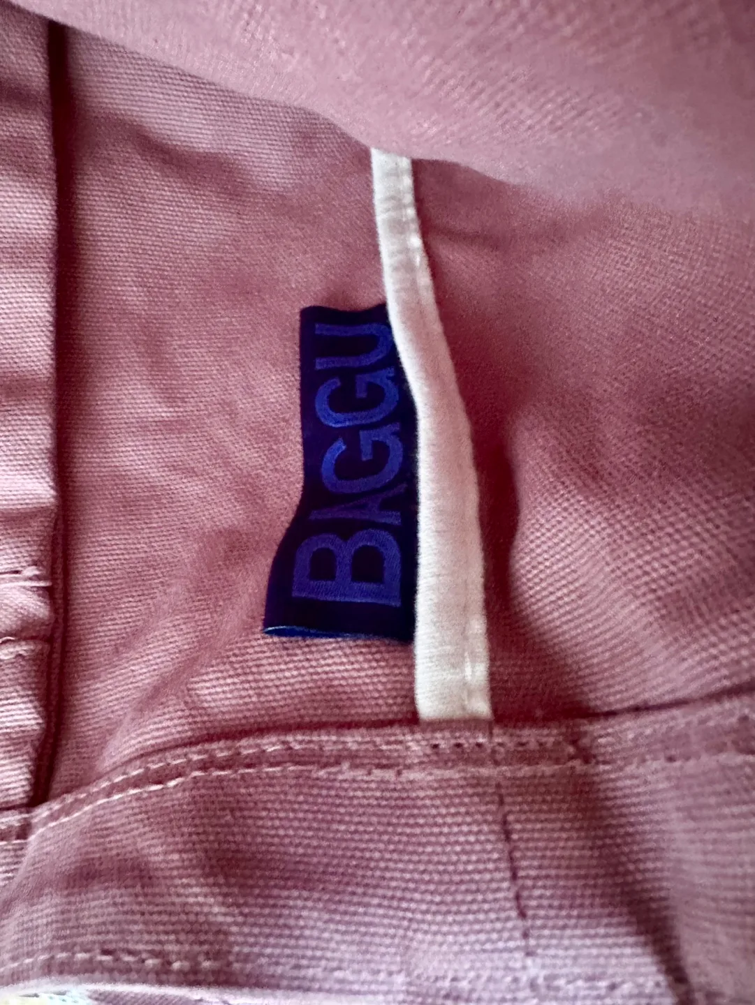 Baggu Pink Canvas Tote Bag with Removable Strap image indicator(3)