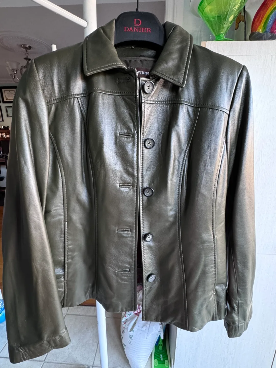 Danier dark Green Leather Jacket image indicator(2)