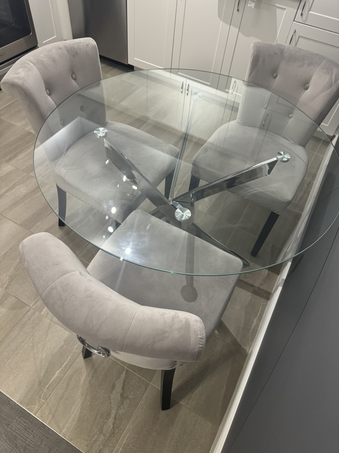 Glass dining table and chairs set - photo 2