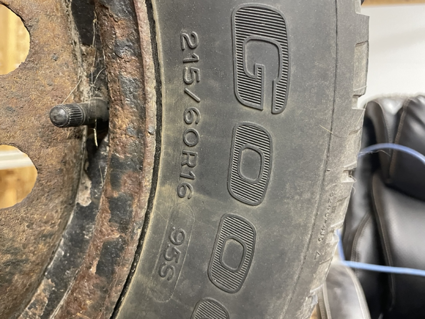 Set of 4 Goodyear Winter Slalom Tires on Steel Rims - photo 2