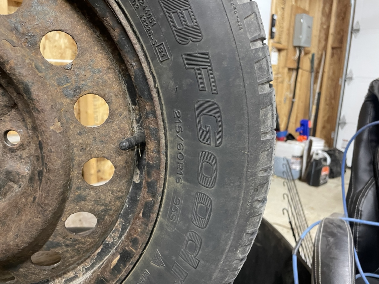Set of 4 Goodyear Winter Slalom Tires on Steel Rims - photo 3