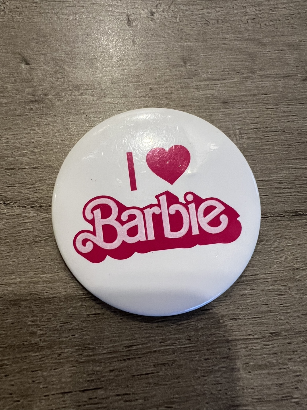 I Love Barbie Button Pin - photo 2