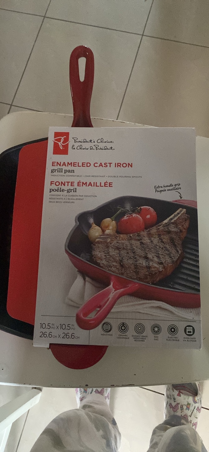 President's Choice Enameled Cast Iron Grill Pan