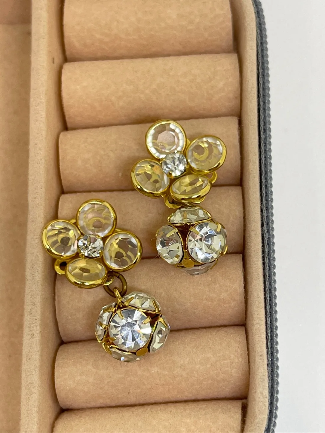 Crystal Flower Drop Earrings thumbnail