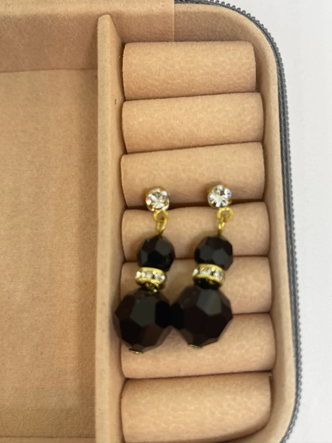 Black Crystal Dangle Earrings thumbnail