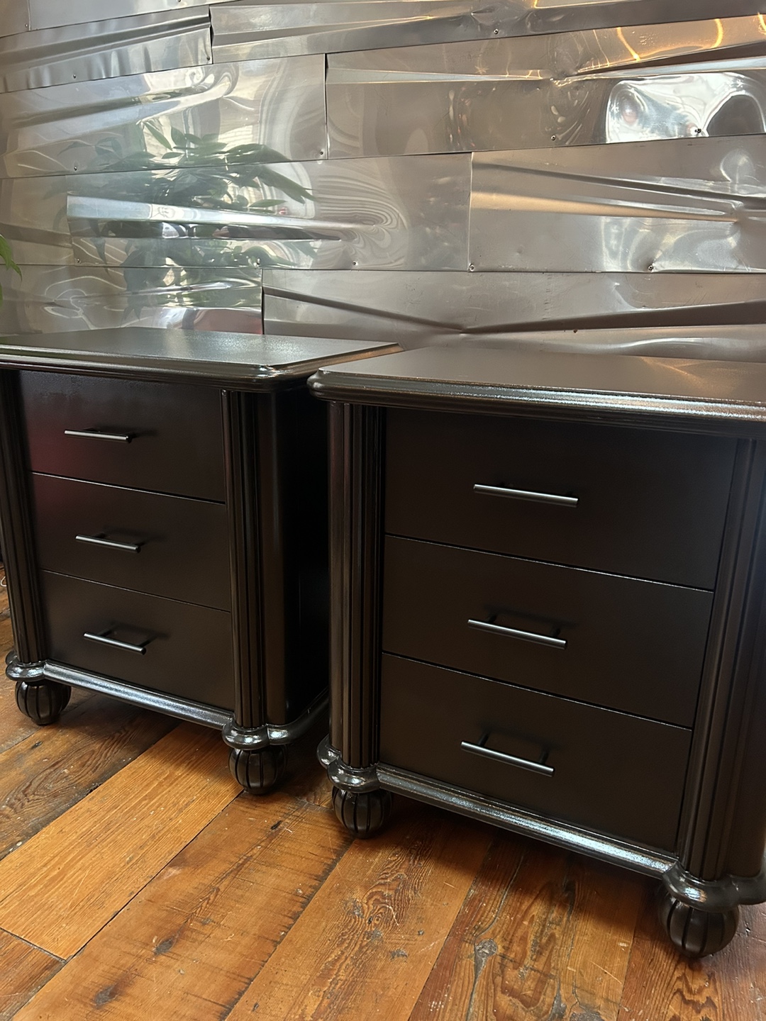 Pair of Black Nightstands