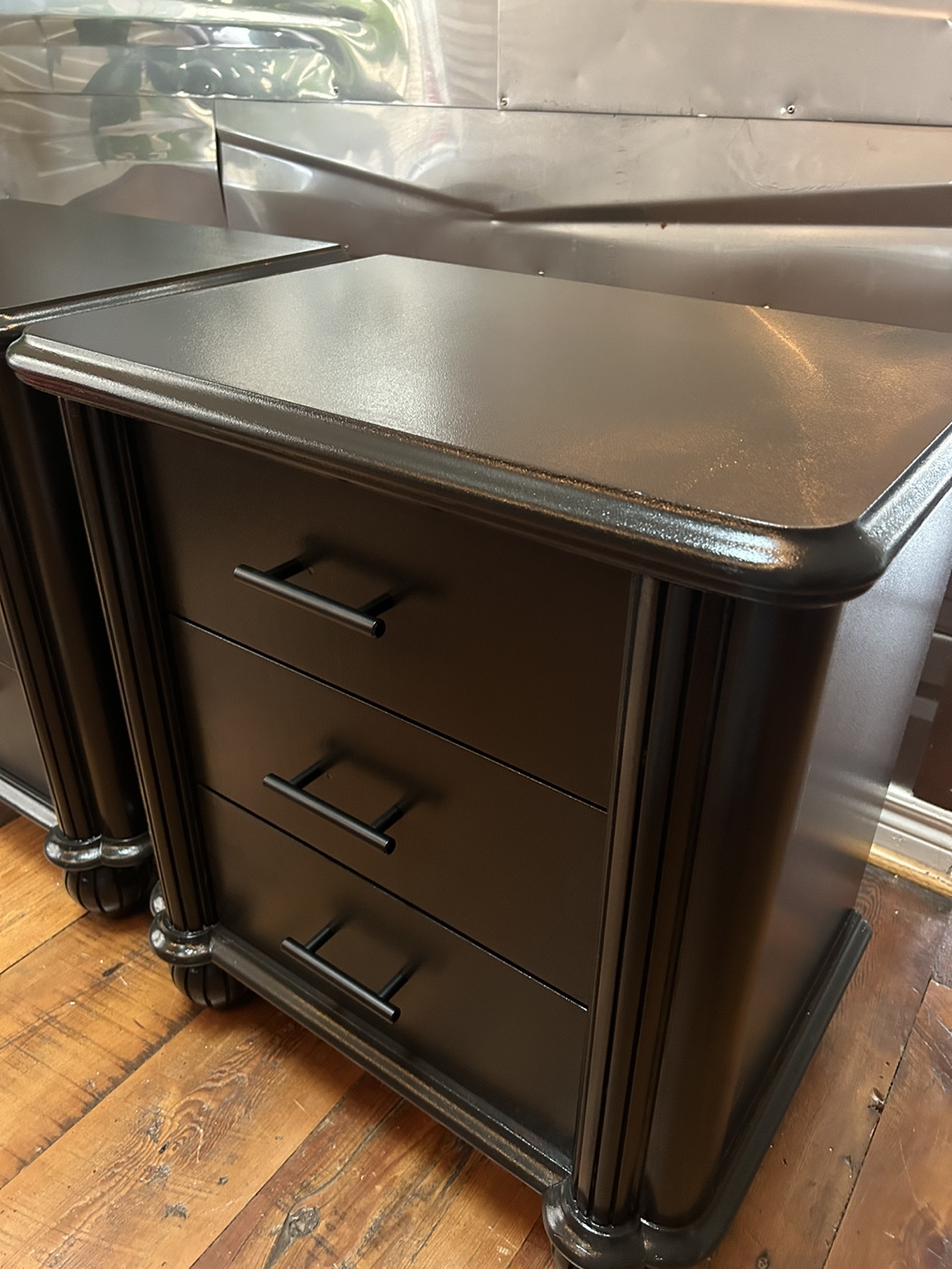 Pair of Black Nightstands - photo 2