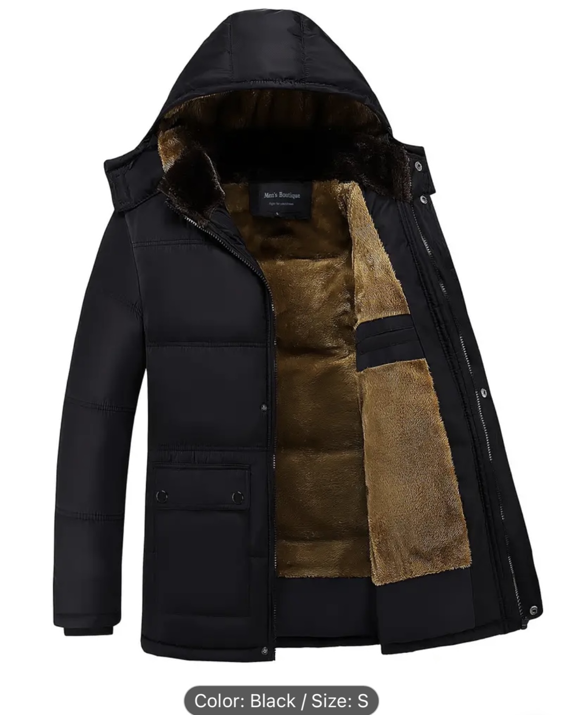 Men's Black Winter Jacket Size Small