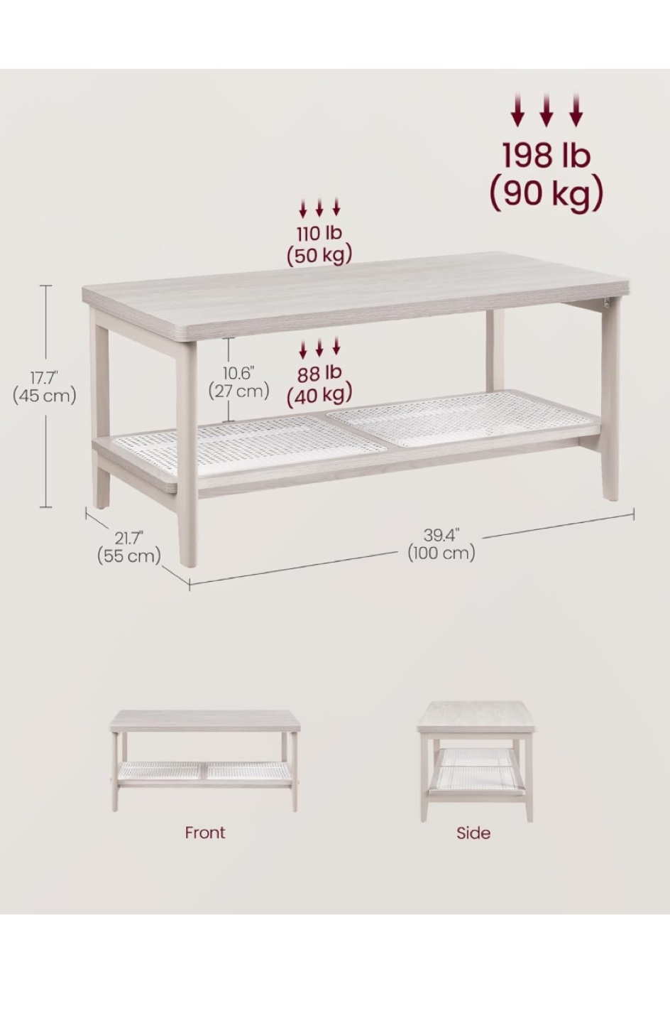 Coffee Table with Shelf - photo 2
