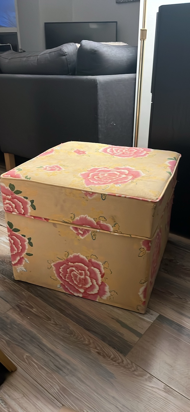 Anthropologie Floral Storage Ottoman