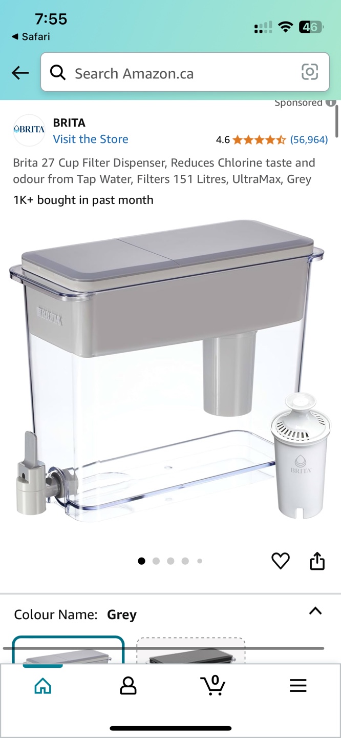 Brita 27 Cup Water Filter Dispenser, Grey - photo 3