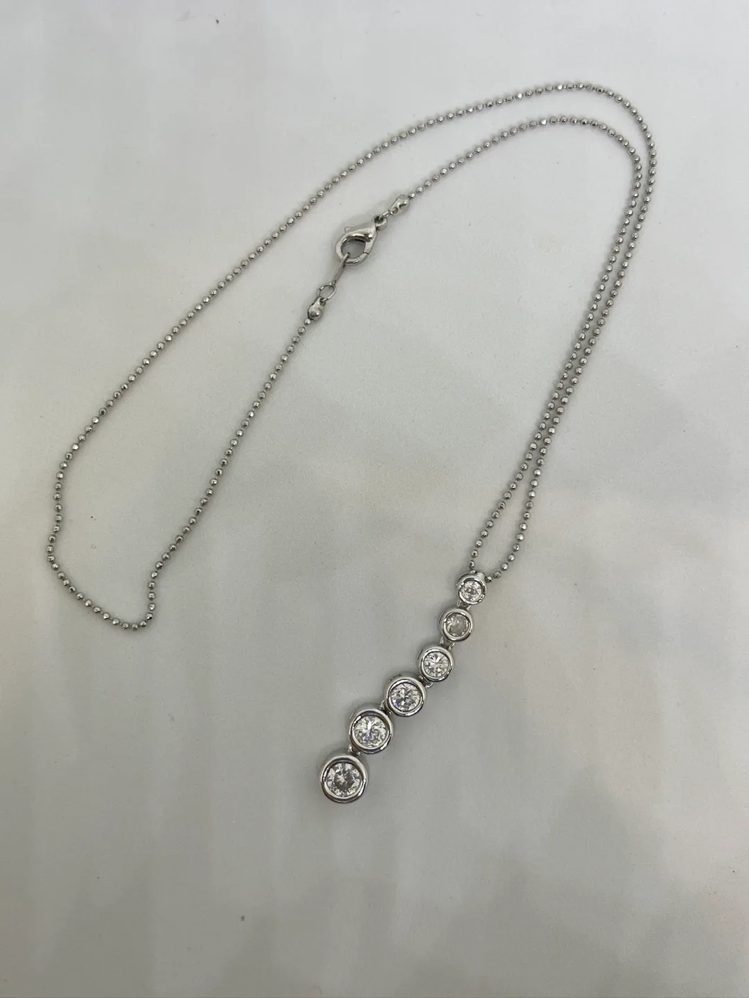 Silver Cubic Zirconia Necklace thumbnail