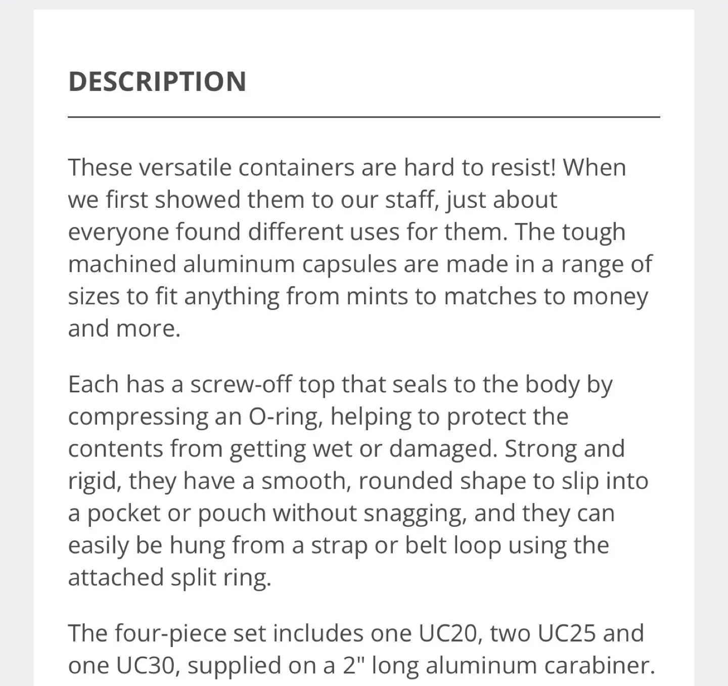 Lee Valley Utility Capsules Set of 4 image indicator(4)