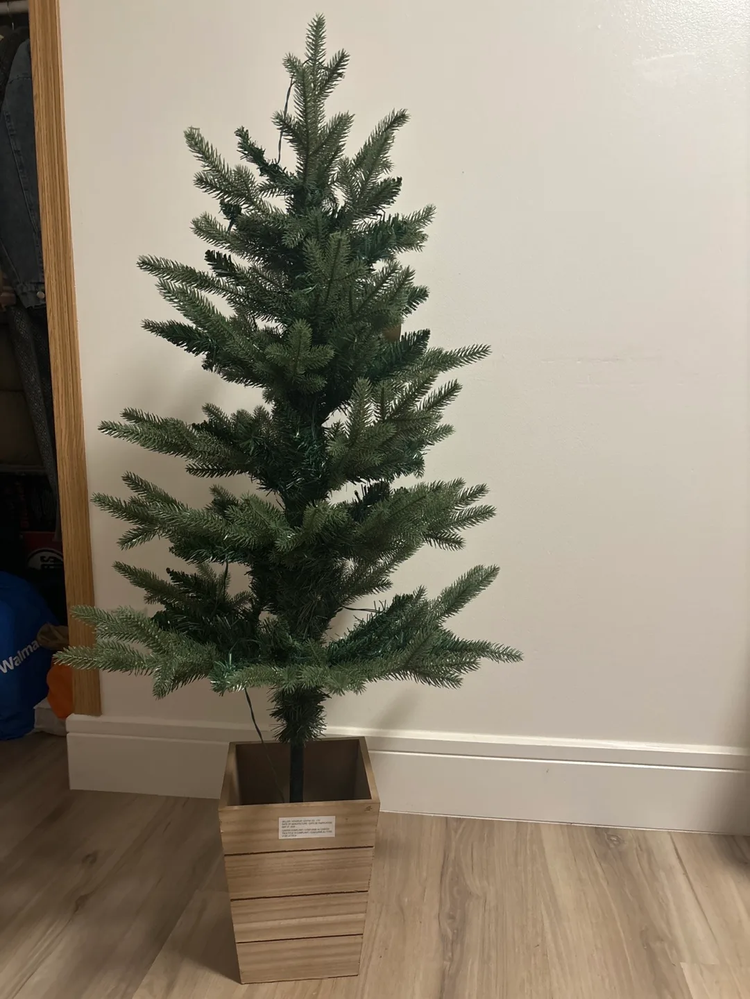 Artificial Christmas Tree in Wooden Pot thumbnail