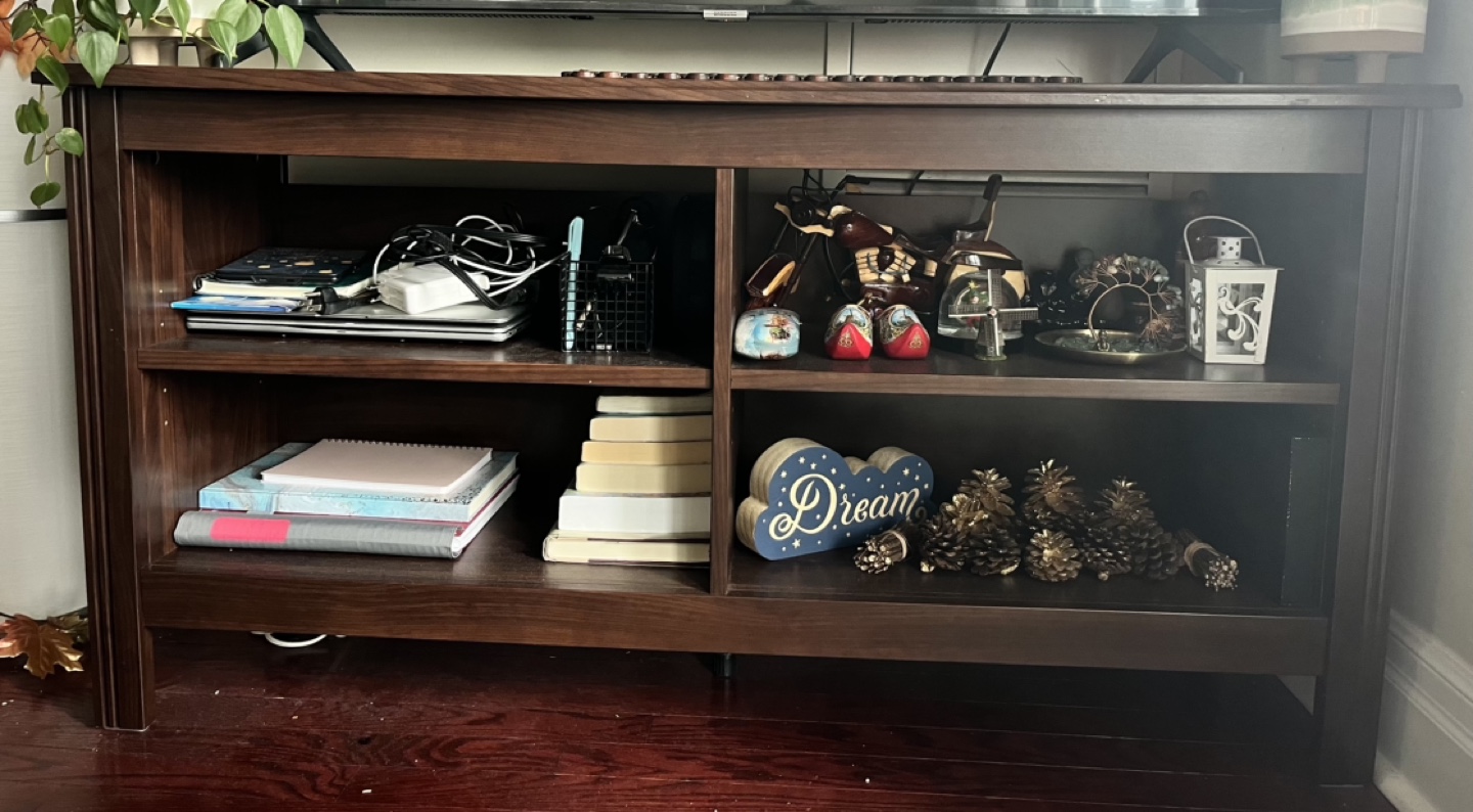 TV stand with open storage