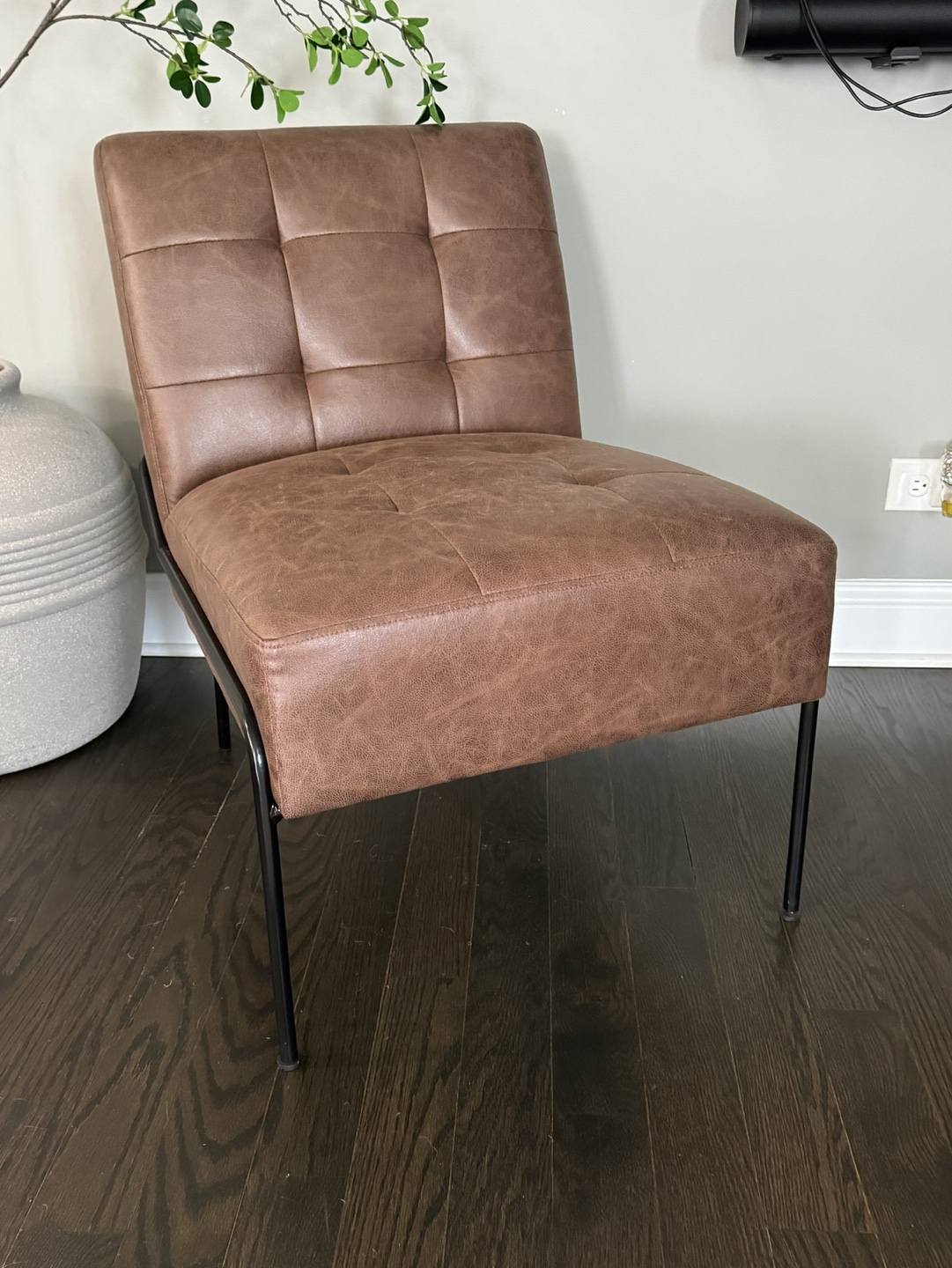 Set of TWO Leather Accent Chairs