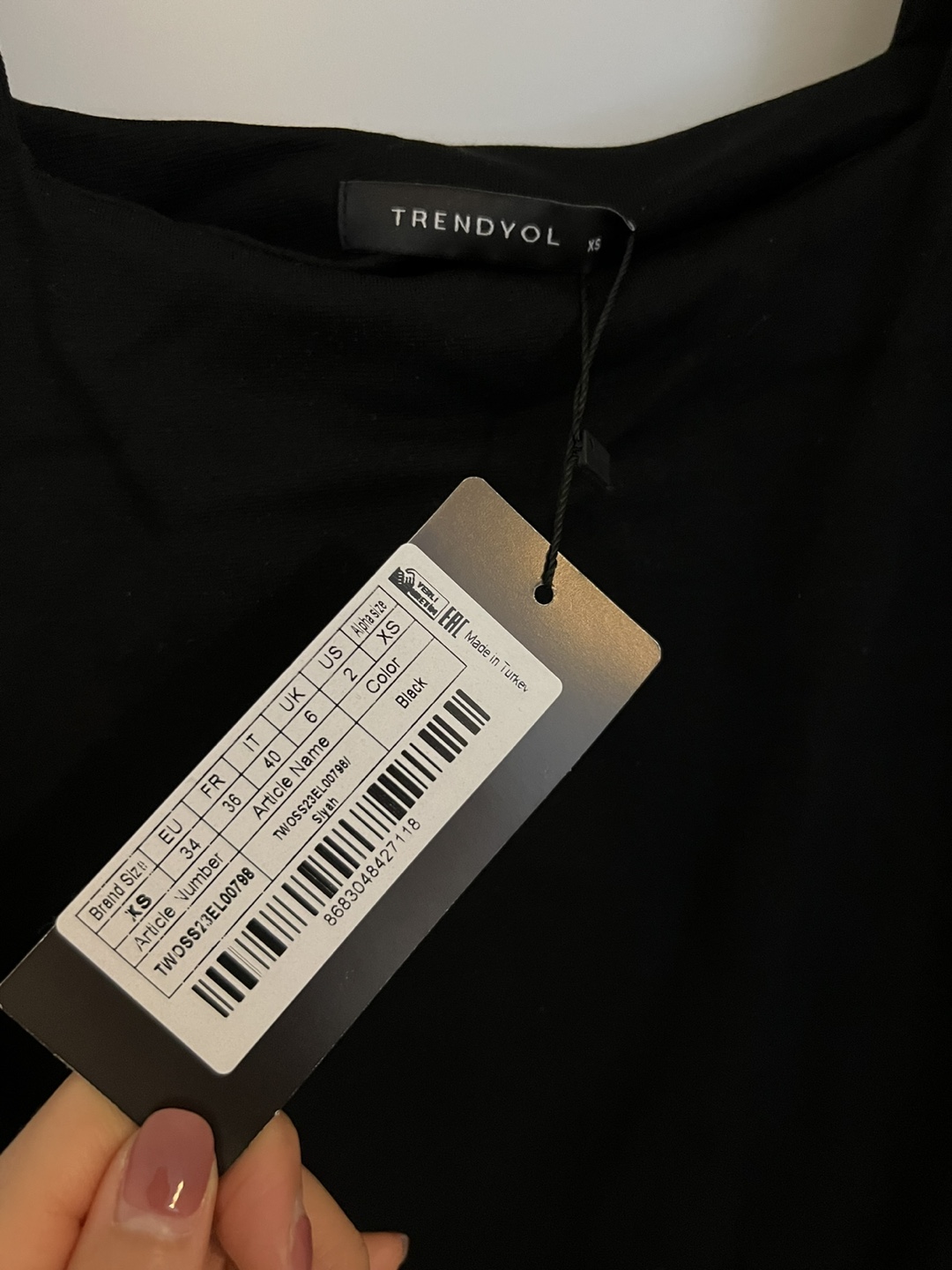 Trendyol Black Square Neck Mini Dress Size XS - photo 3