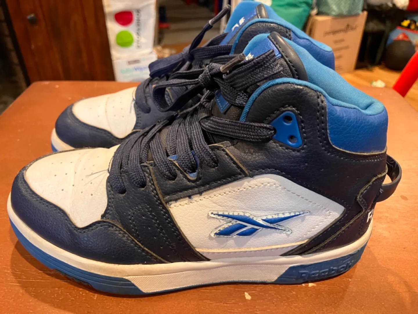 Reebok Kids Blue and White High Top Sneakers image indicator(2)