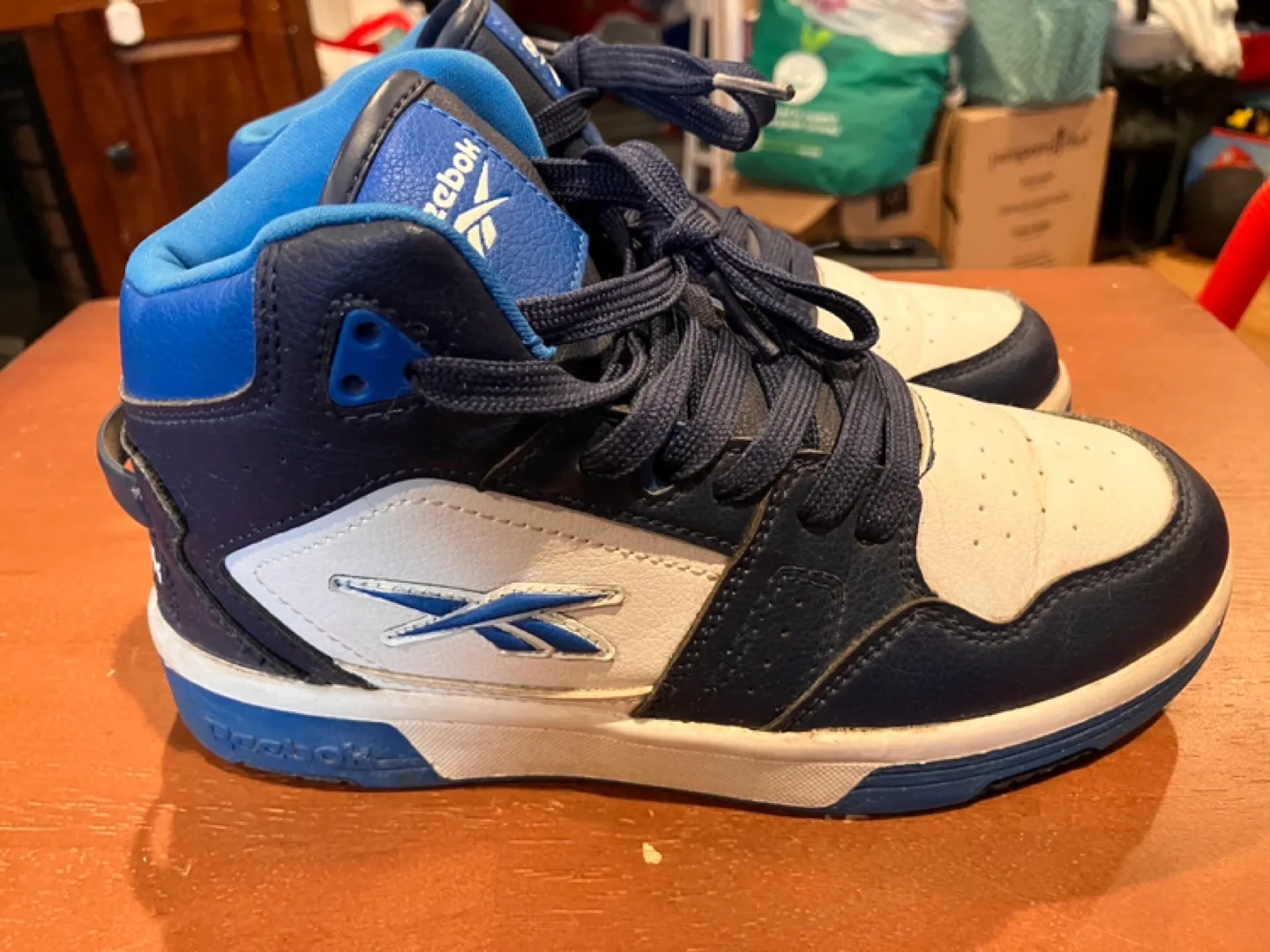 Reebok Kids Blue and White High Top Sneakers image indicator(4)