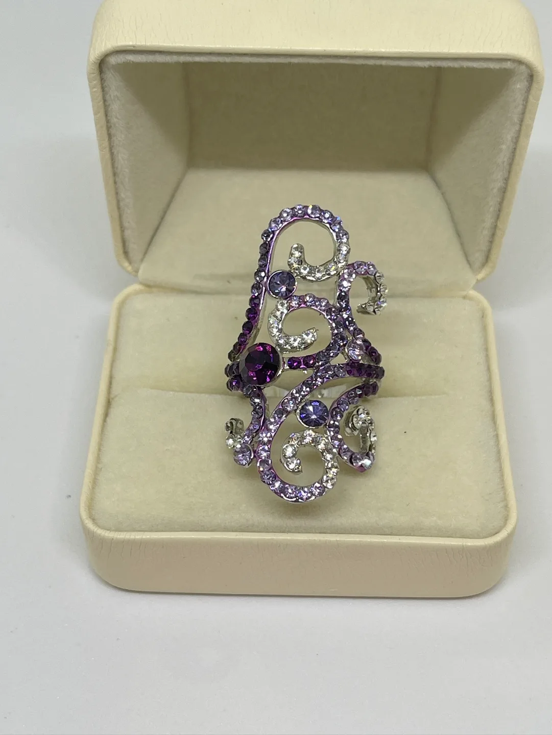 Purple Crystal Ring size 7.5 thumbnail