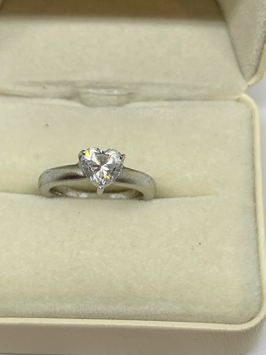 Heart Shaped Silver Ring size 5.5 thumbnail