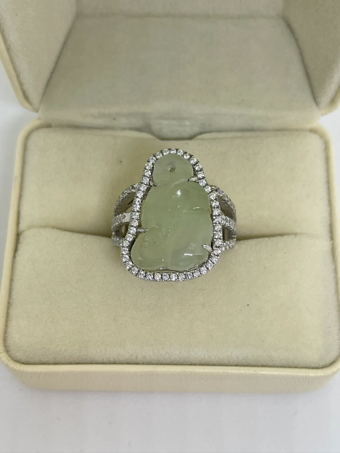 Real Jade Buddha Ring size 7.5 thumbnail