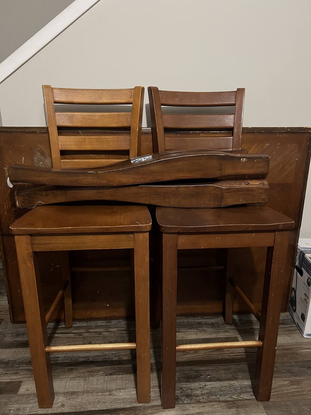 Set of 2 Kitchen Counter Stools and Table