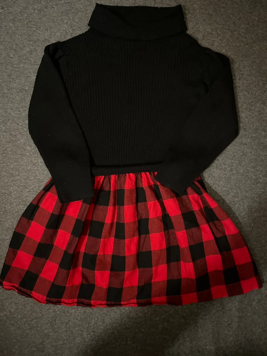 Girls' Gap Plaid Dress with Black Turtleneck thumbnail