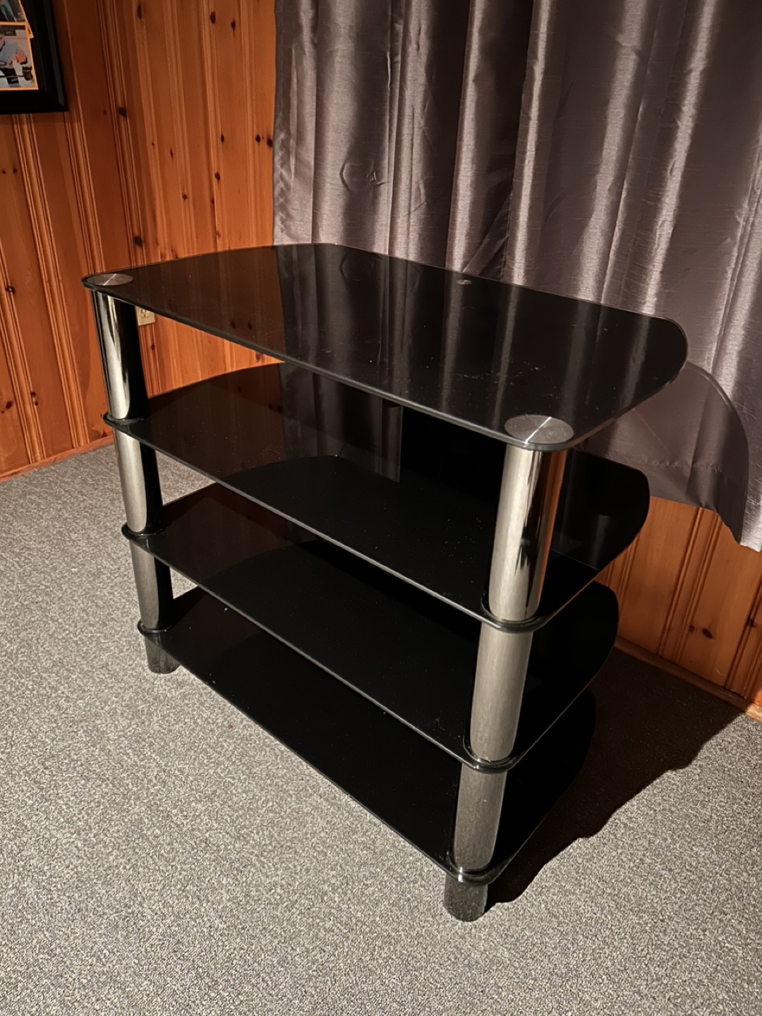 Black Glass TV Stand - photo 2