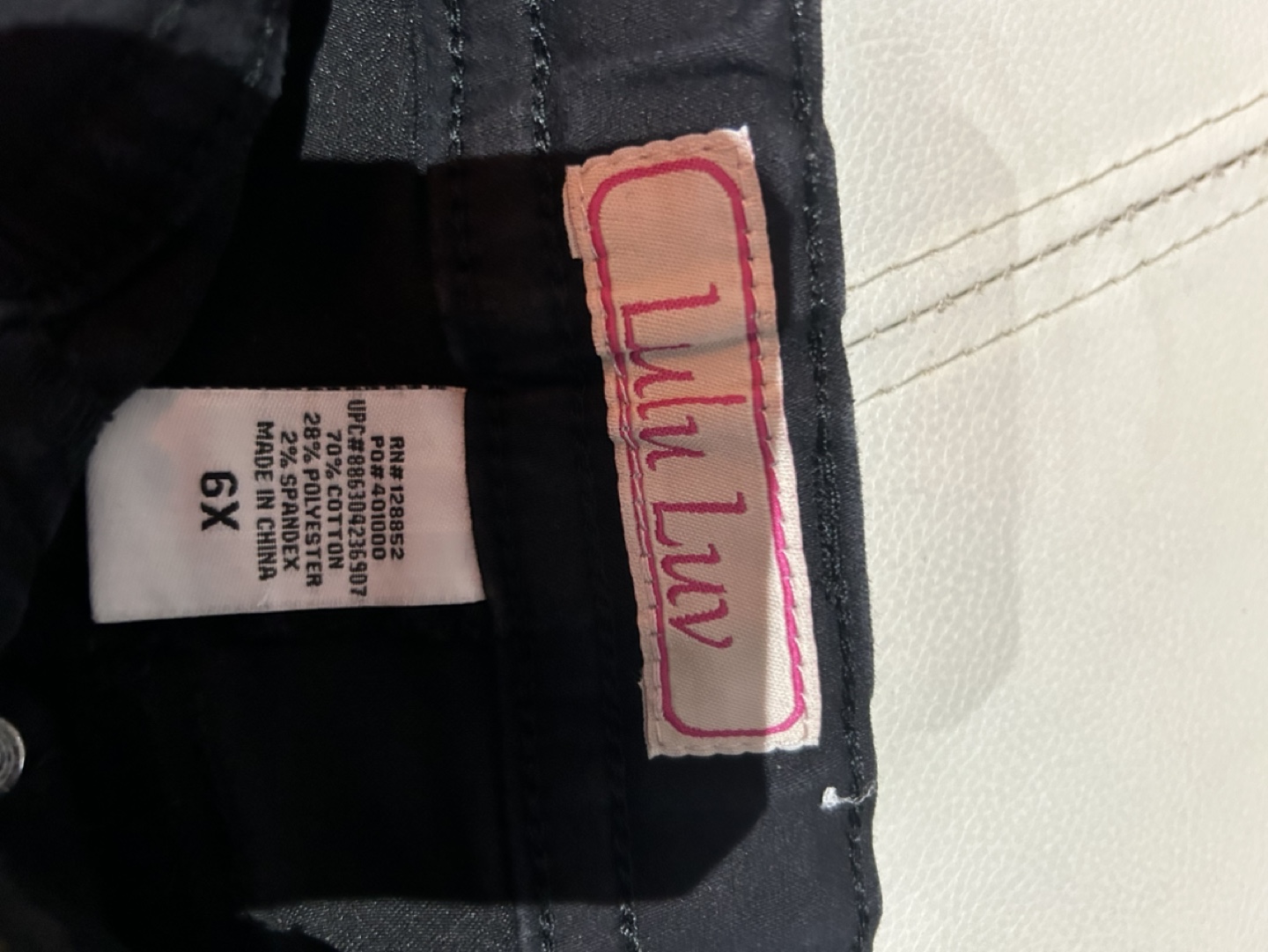Lil' Luv Girls  Black Jeans Size 6X - photo 4