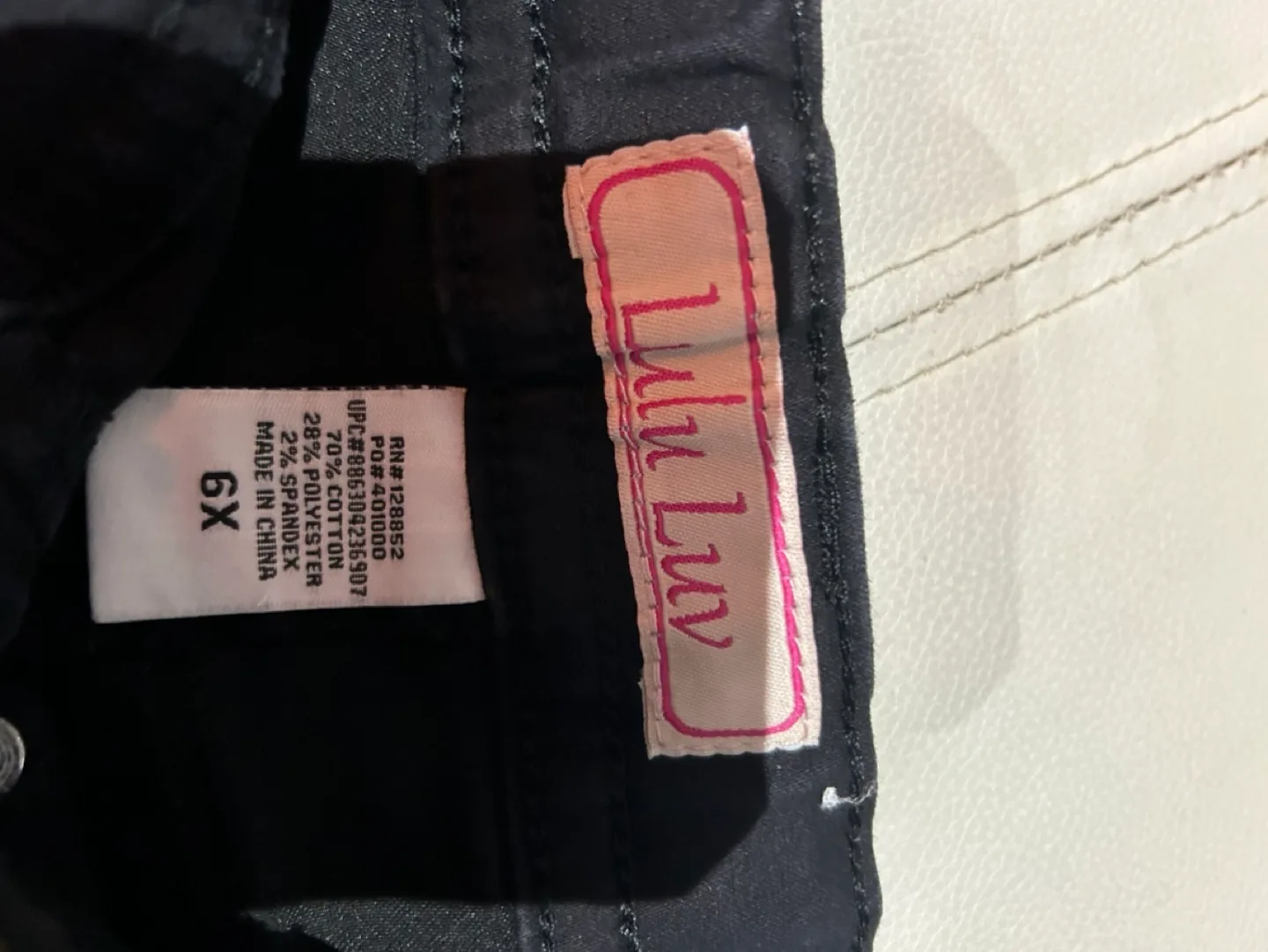 Lil' Luv Girls  Black Jeans Size 6X image indicator(4)