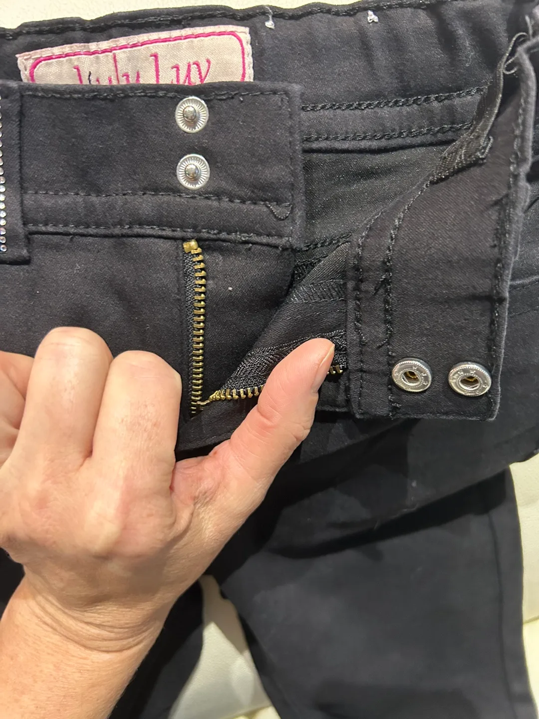 Lil' Luv Girls  Black Jeans Size 6X image indicator(6)