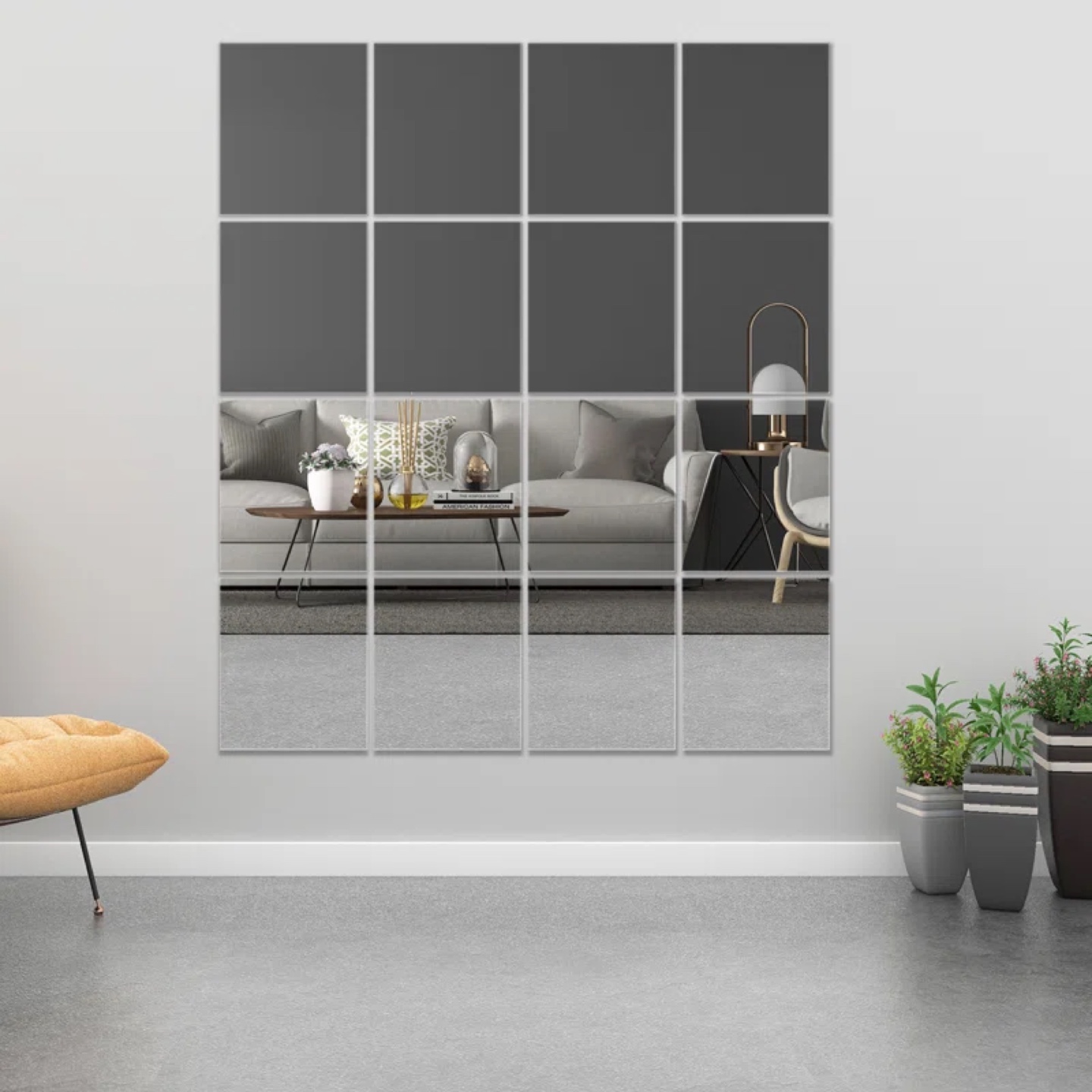 Large Wall Mirror Tiles For Home Gym (16 PCS)