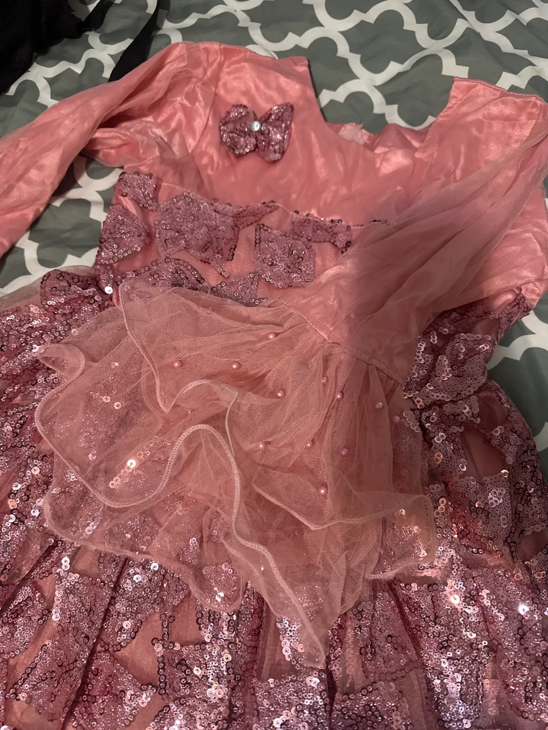 Girls Pink Sequined Dress image indicator(2)