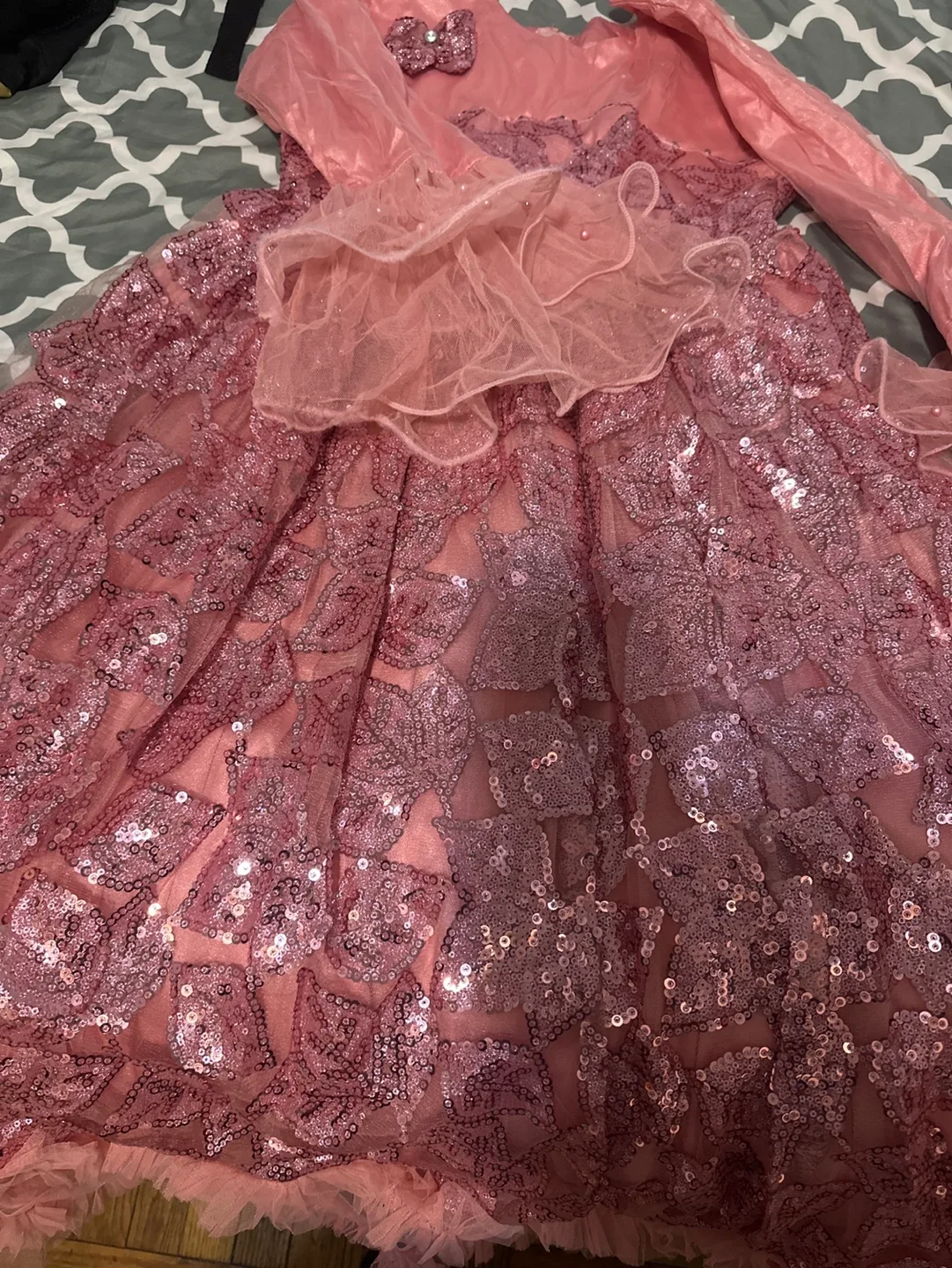 Girls Pink Sequined Dress image indicator(3)