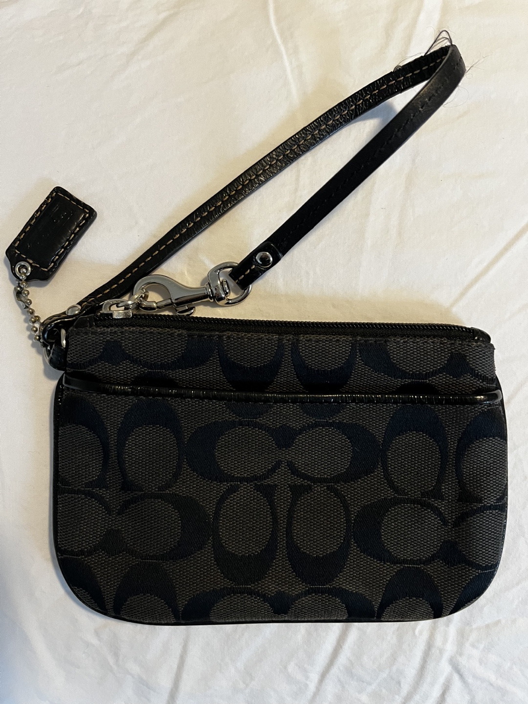 Coach Black Signature Wristlet