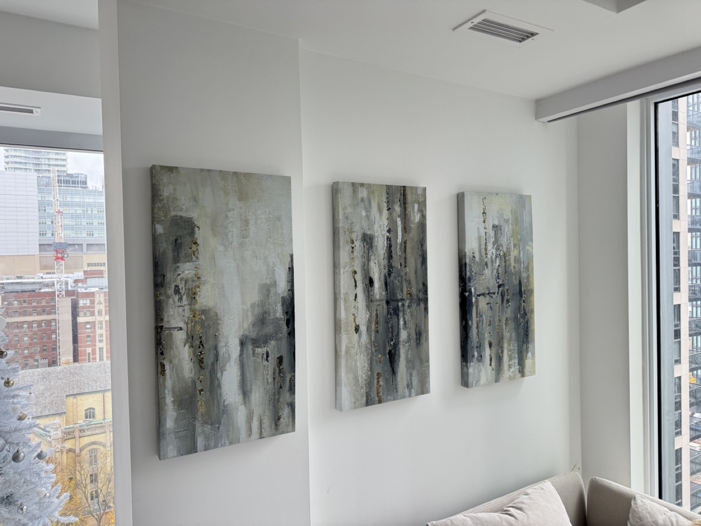 Set of 3 Abstract Canvas Wall Art