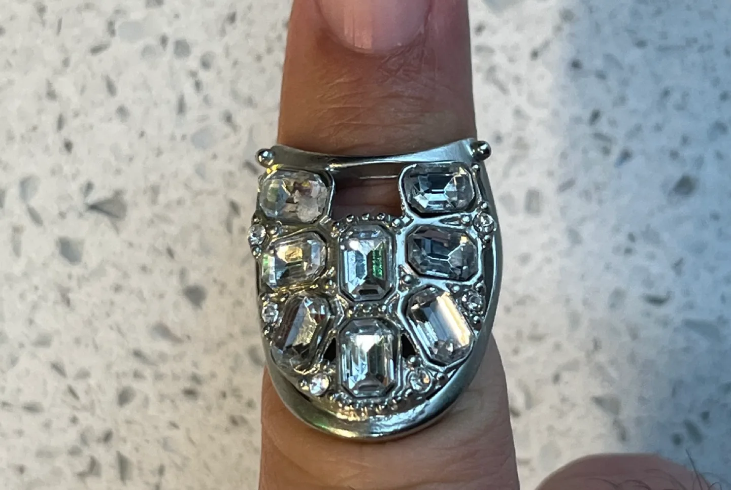 Unique Rhinestone Statement Ring size 5.5 image indicator(6)