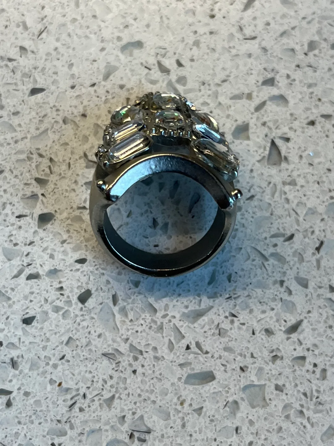 Unique Rhinestone Statement Ring size 5.5 image indicator(10)