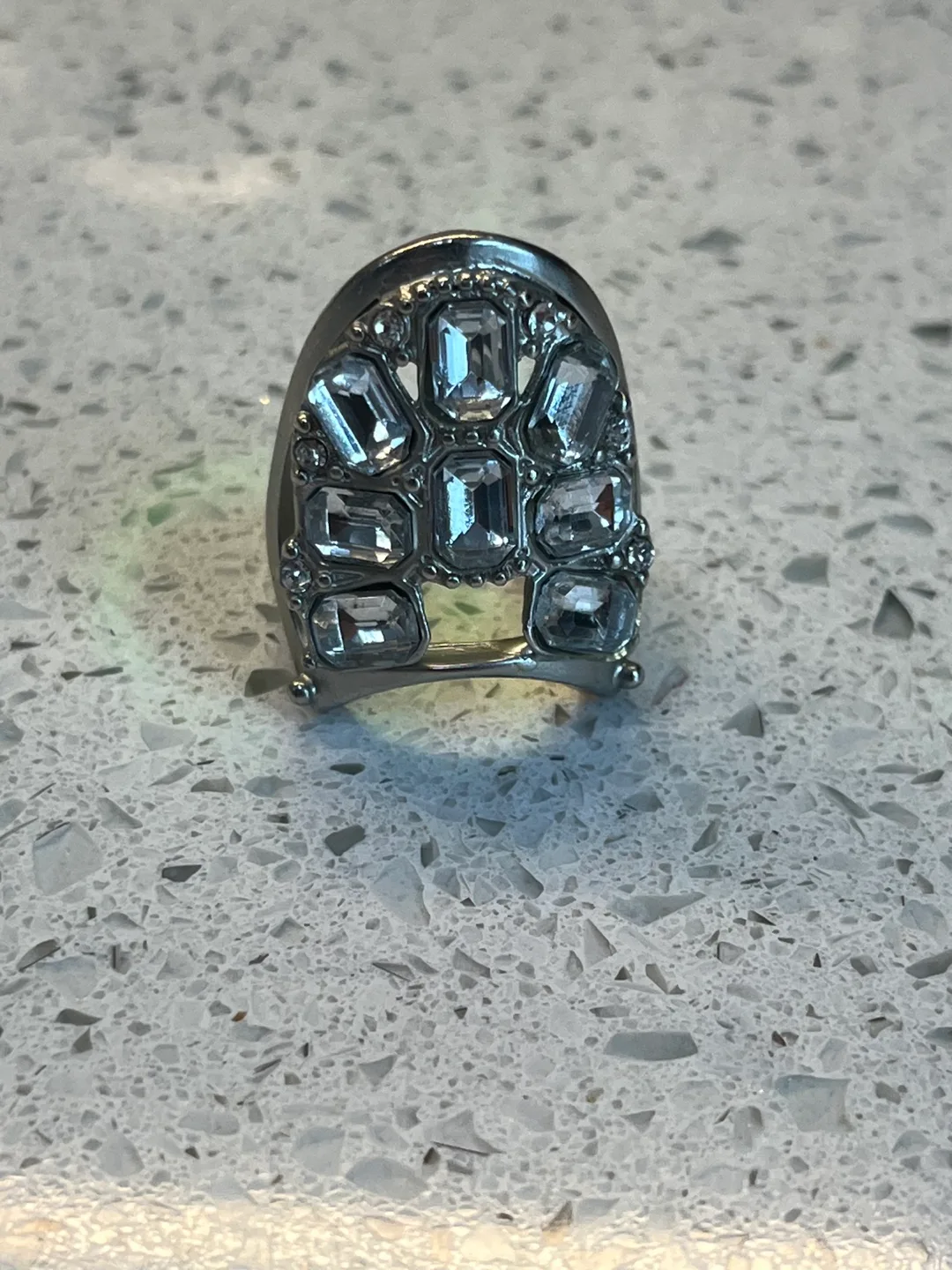 Unique Rhinestone Statement Ring size 5.5 image indicator(9)