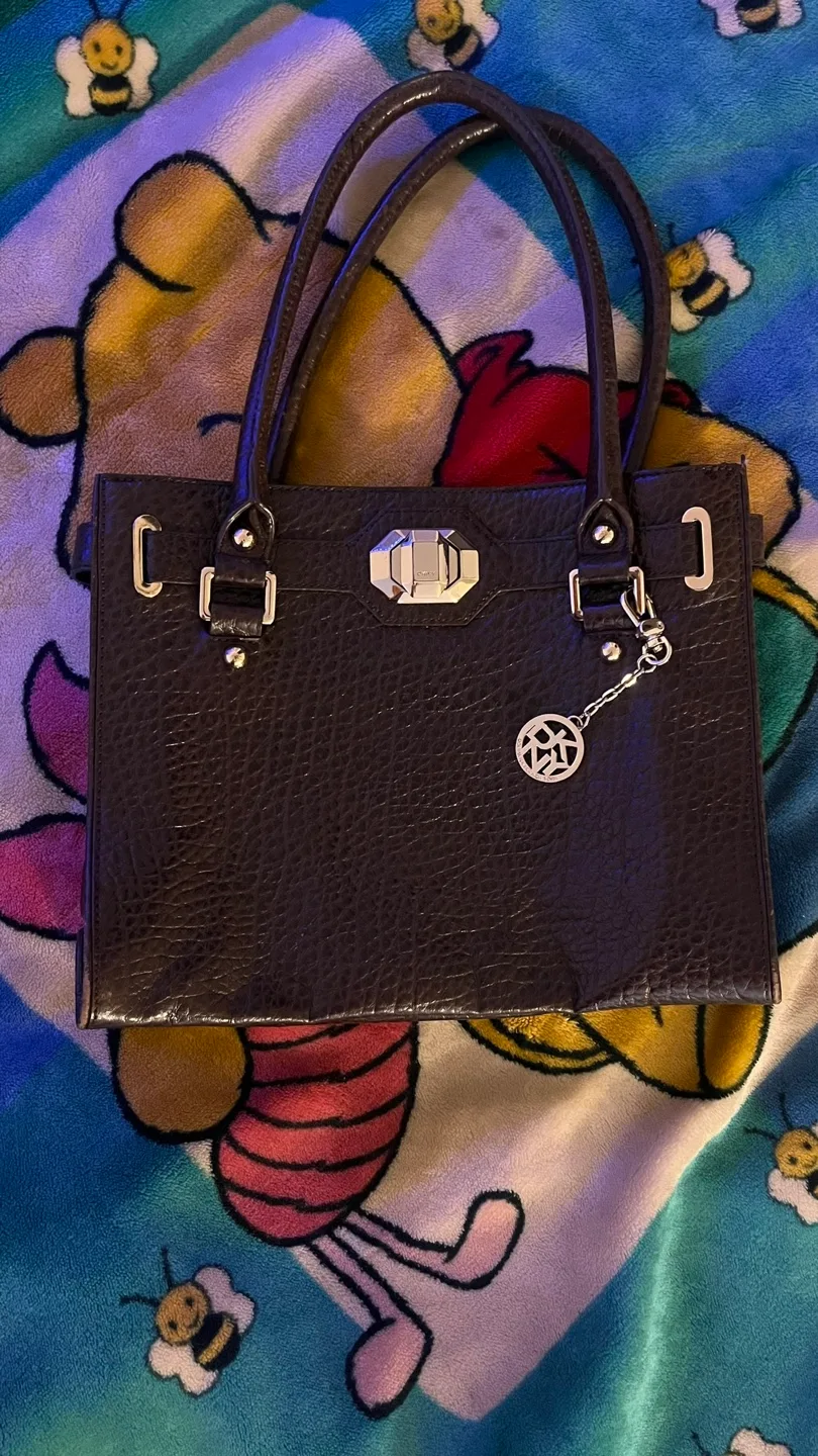 DKNY Brown Leather Handbag for SALE image indicator(2)